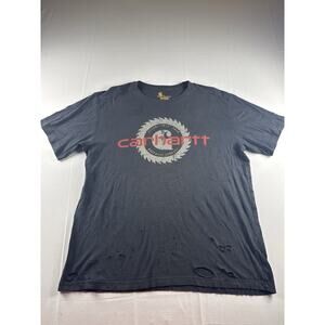 Carhartt Distressed Graphic T Shirt Mens L Workwear Grunge Faded